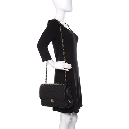 Chanel Caviar Quilted Jumbo Double Flap Black 3 of 12
