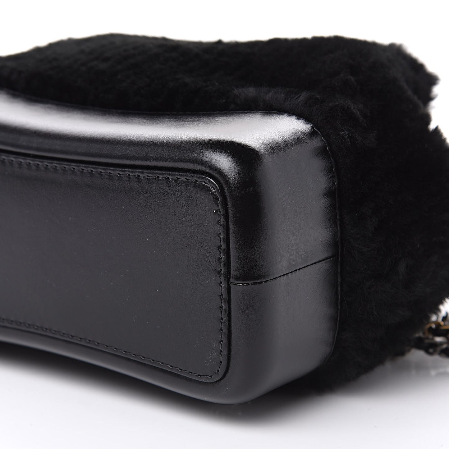 Shearling Small Gabrielle Backpack Black