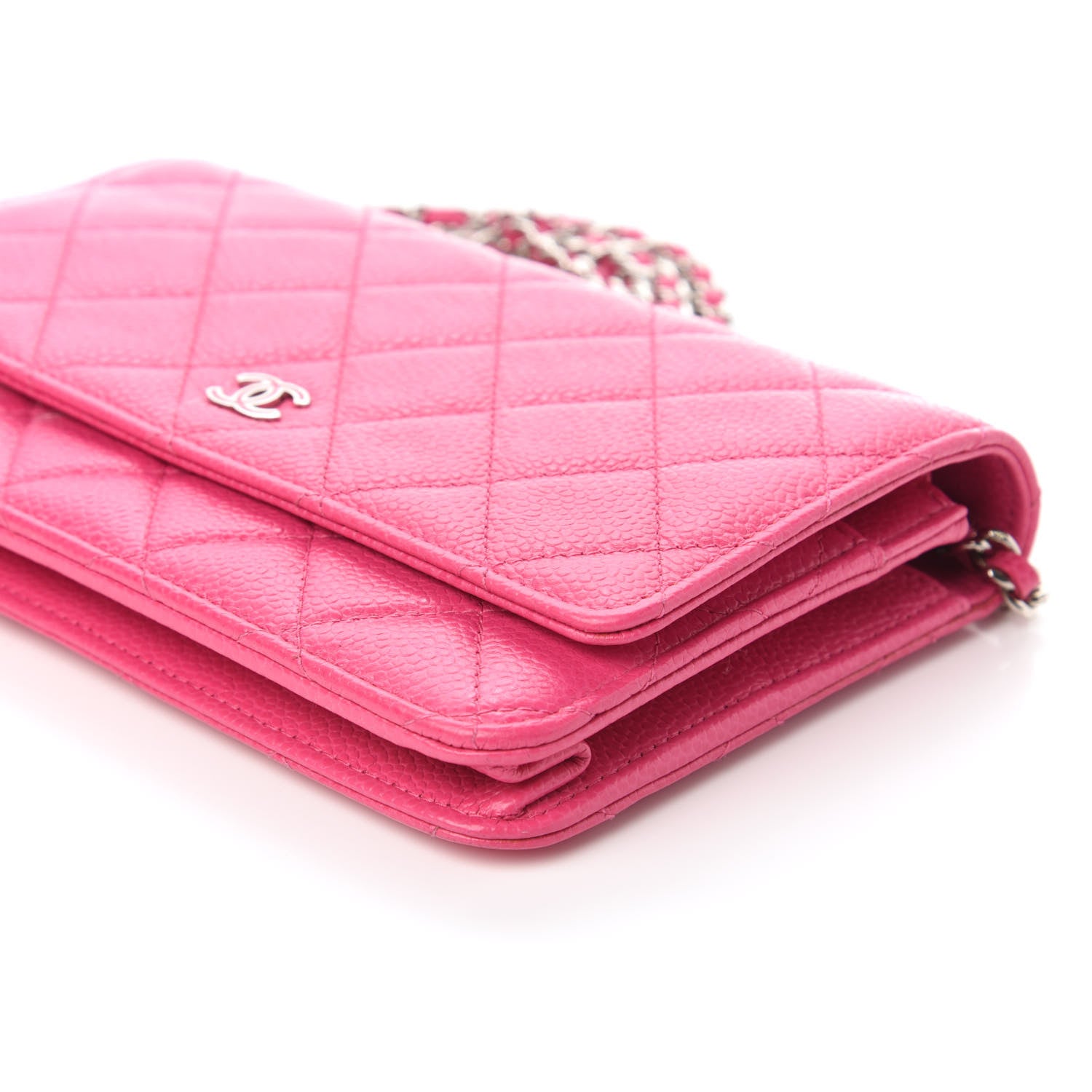Chanel Caviar Quilted Wallet on Chain WOC Pink 7 of 12