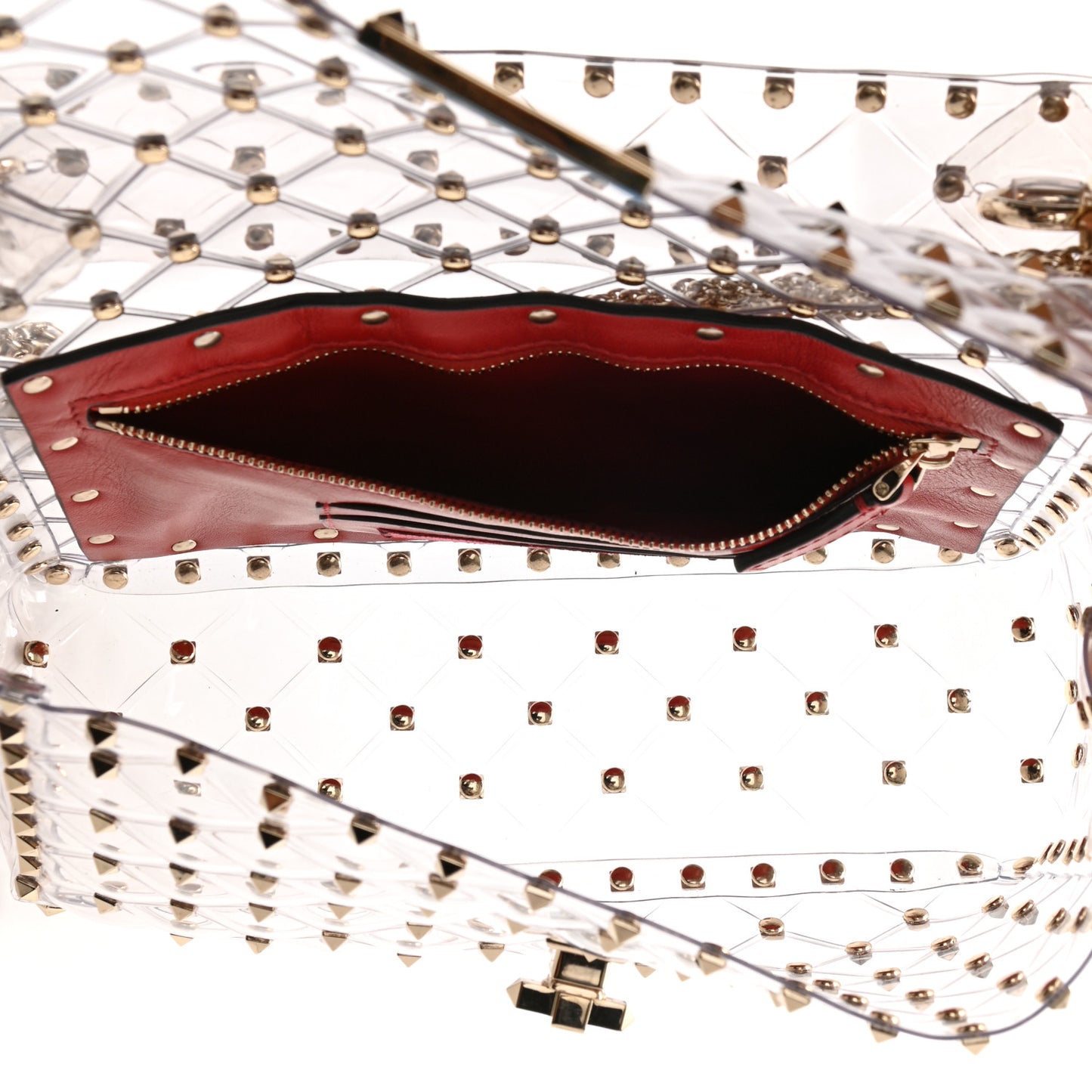 PVC Medium Rockstud Spike Shoulder Bag