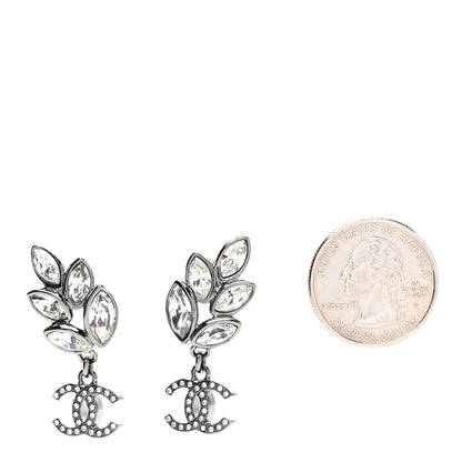 Chanel Ruthenium Crystal CC Dangle Earrings Silver 2 of 4