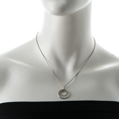 David Yurman Sterling Silver Pave Diamond Mobile Circle Pendant Necklace 2 of 6