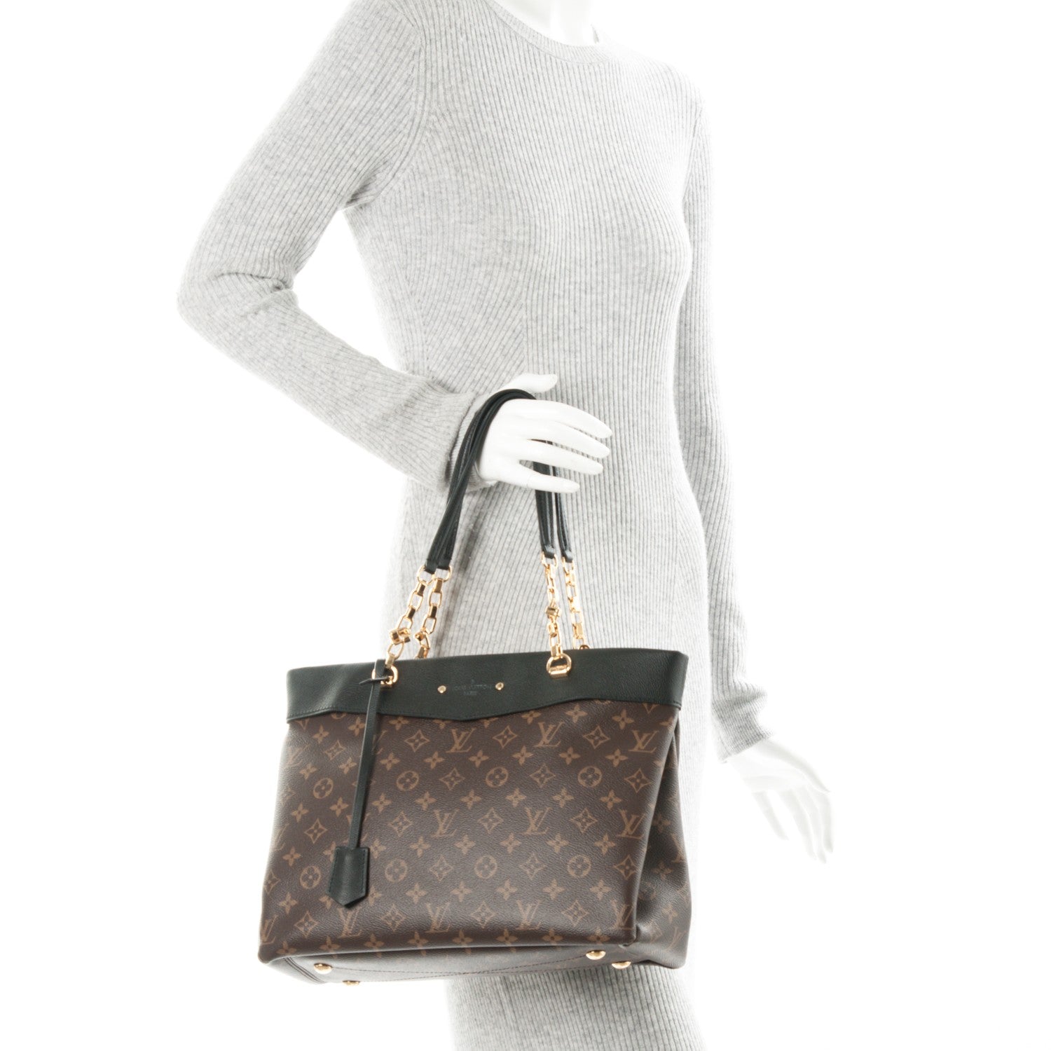 Louis Vuitton Monogram Pallas Shopper Black 2 of 7