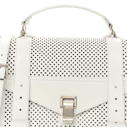 Proenza Schouler Lambskin Perforated Medium PS1 Satchel White 7 of 12