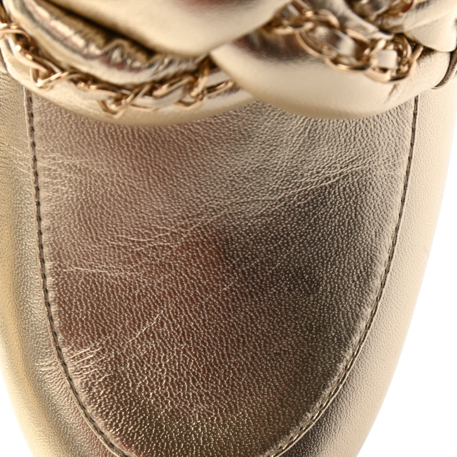 Chanel Metallic Lambskin Chain Braided Mules 40.5 Light Gold 15 of 16