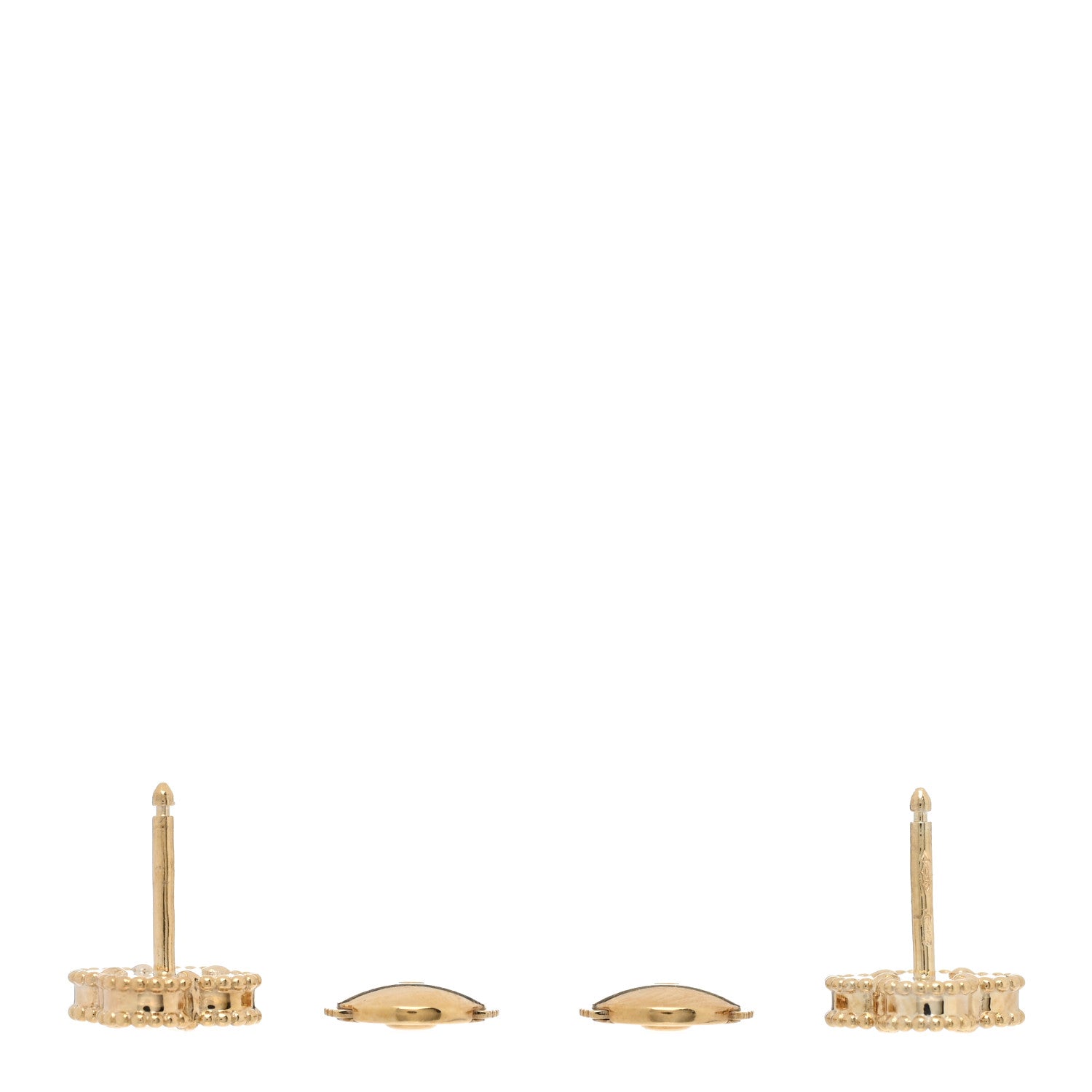 Van Cleef & Arpels 18K Yellow Gold Black Onyx Sweet Alhambra Earrings 3 of 5