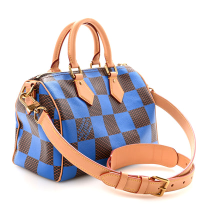 Louis Vuitton Damier Pop Speedy Bandouliere 25 Blue 3 of 9