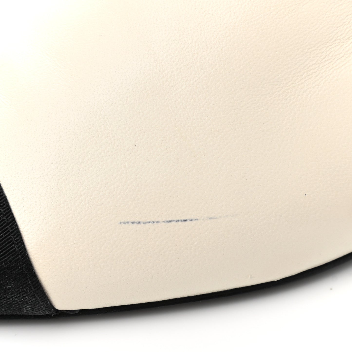 Lambskin Grosgrain Cap Toe CC Mules 39.5 White Black