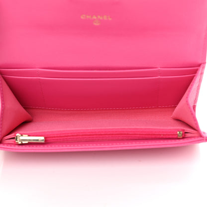 Chanel Caviar Quilted Medium Flap Wallet Dark Pink 5 of 9