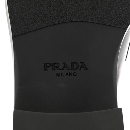 Prada Spazzolato Triangle 40mm Loafer Mules 37.5 Black 8 of 10