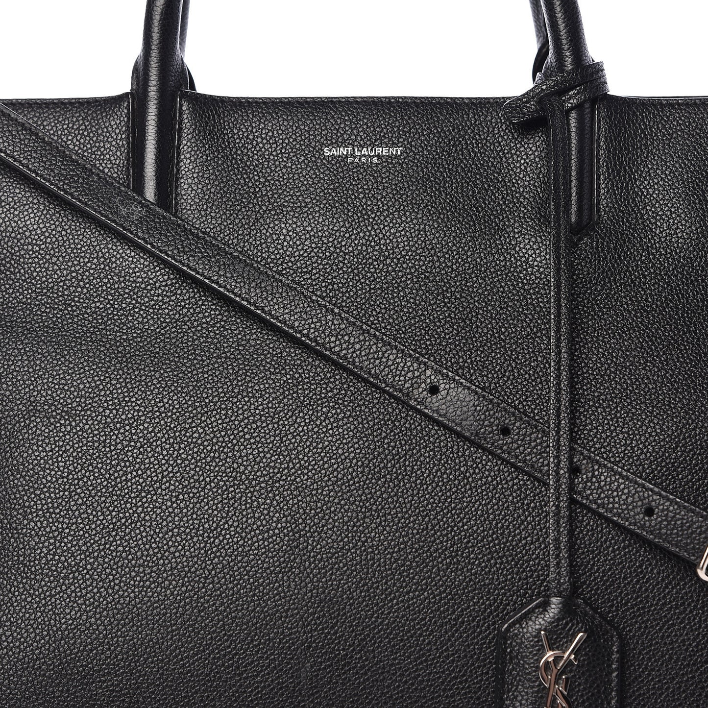 Grained Calfskin Medium Rive Gauche Cabas Black