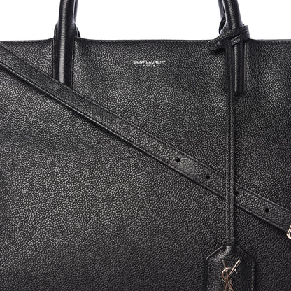 Saint Laurent Grained Calfskin Medium Rive Gauche Cabas Black 16 of 22