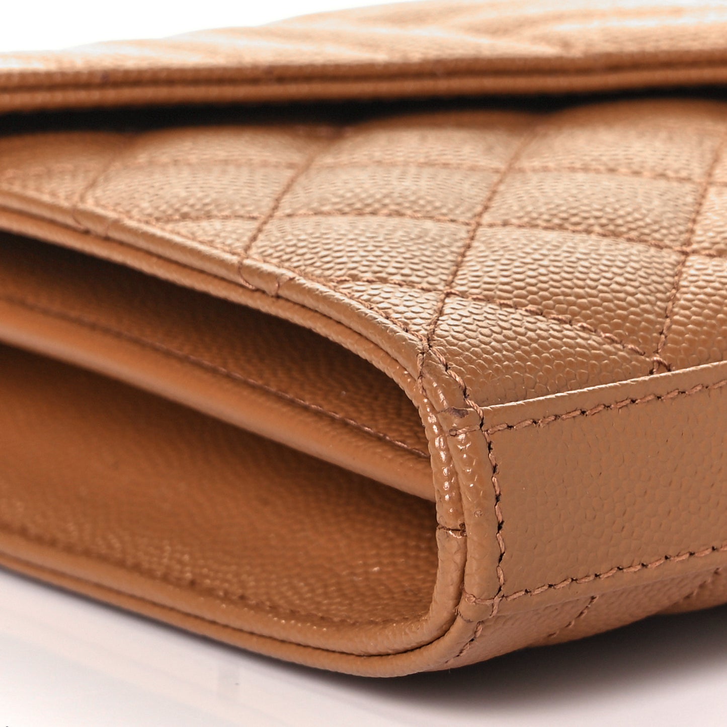 Grain De Poudre Mixed Matelasse Triquilt Monogram Chain Wallet Dune