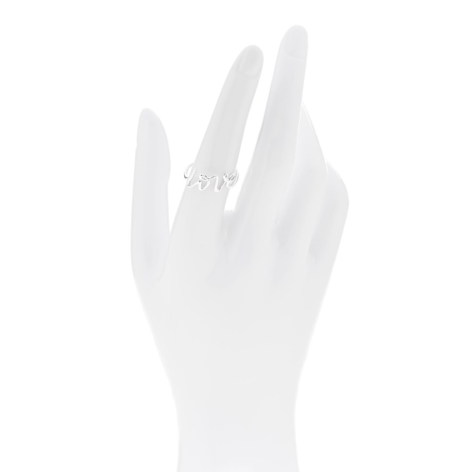 Tiffany Sterling Silver Paloma Picasso Graffiti Love Ring 54 7 2 of 5