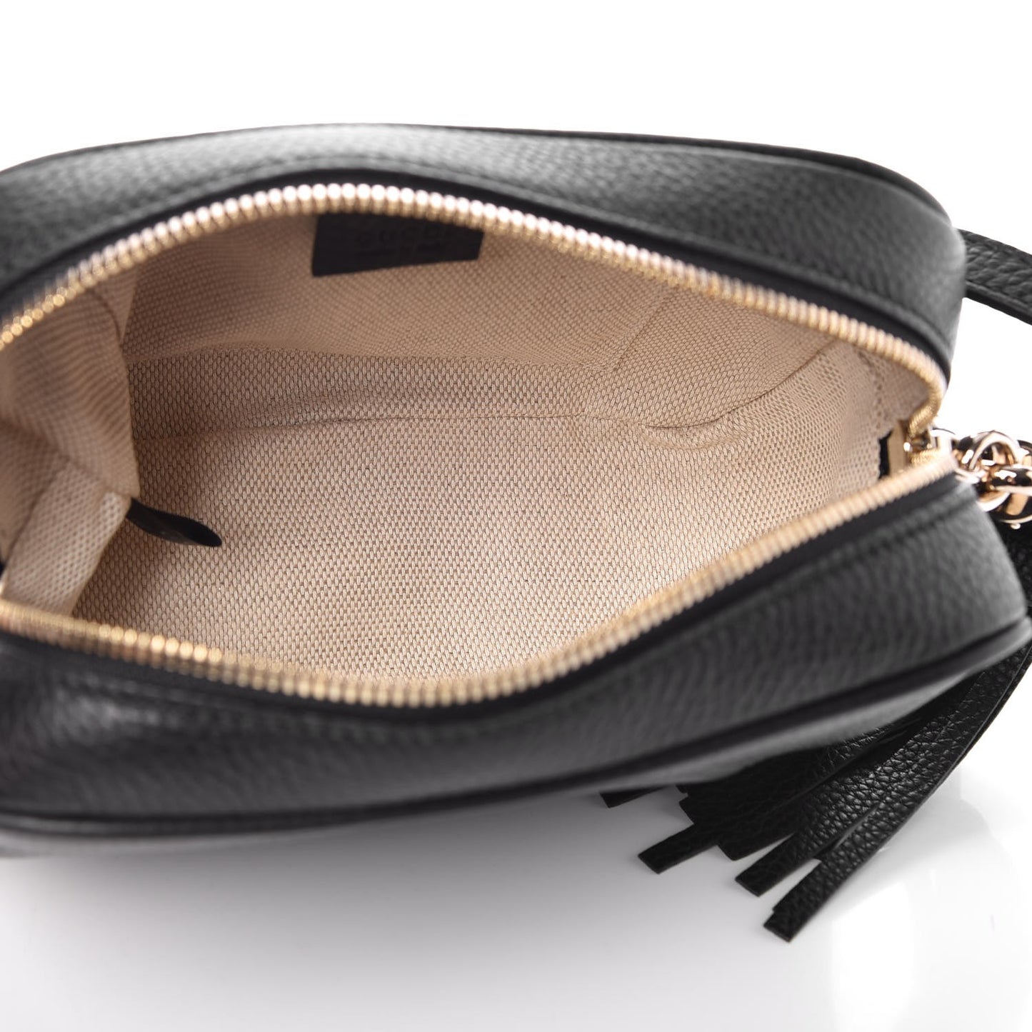 Pebbled Calfskin Small Soho Disco Bag Black
