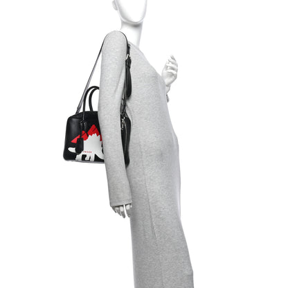 Prada City Calf Dinosaur Bauletto Black 2 of 11