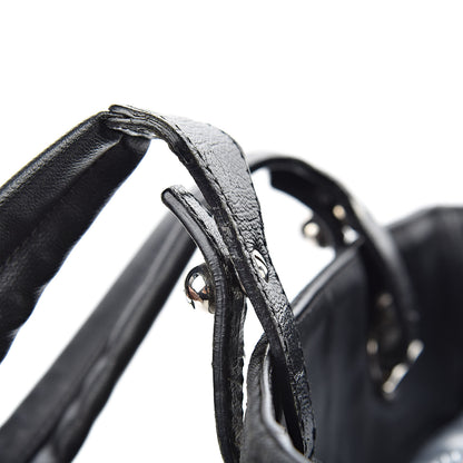 Chanel Coated Canvas Quilted Small Paris Biarritz Tote Black 22 of 22