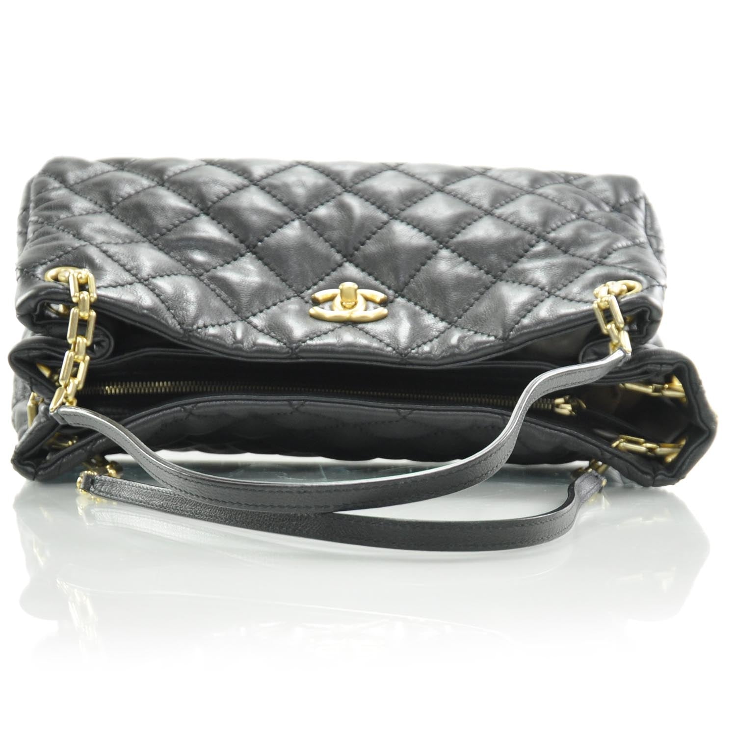 Chanel Calfskin Quilted Retro Chain Tote Black 5 of 8