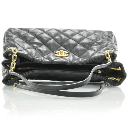 Chanel Calfskin Quilted Retro Chain Tote Black 5 of 8