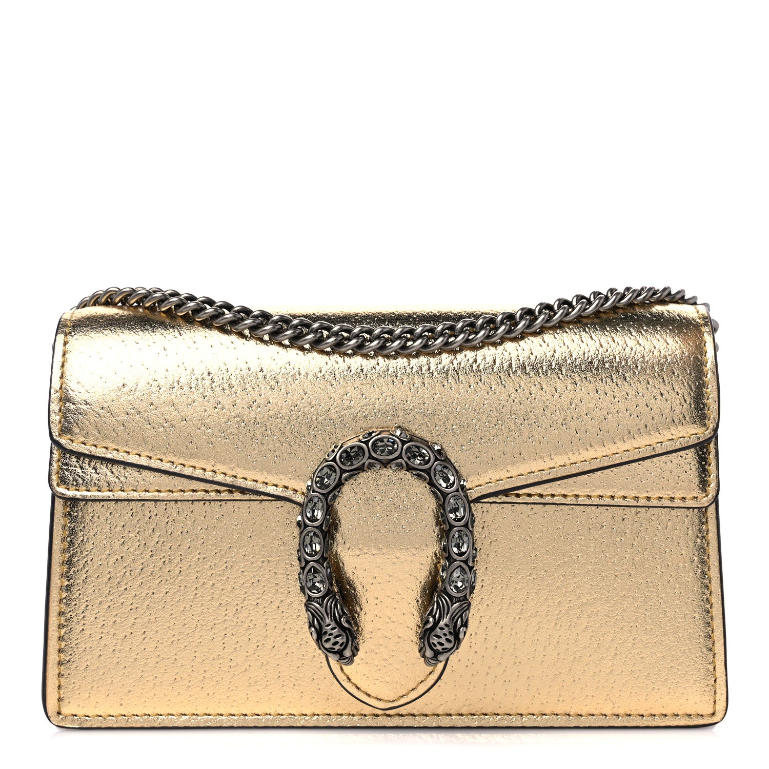 Gucci Metallic Calfskin Super Mini Dionysus Shoulder Bag Gold 1 of 8
