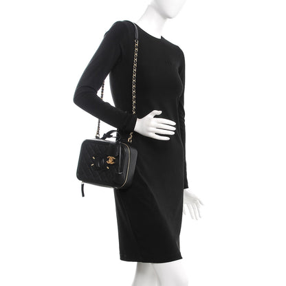 Chanel Caviar Quilted Medium CC Filigree Vanity Case Black 2 of 9