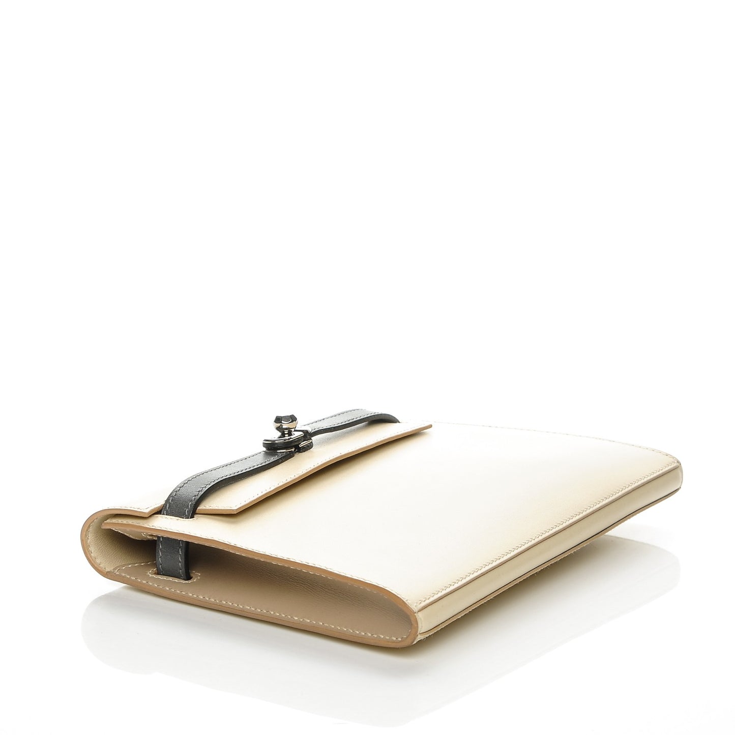 Tri-Color Box Mini Kelly Pochette Clutch Parchemin Ardoise Tabac Camel