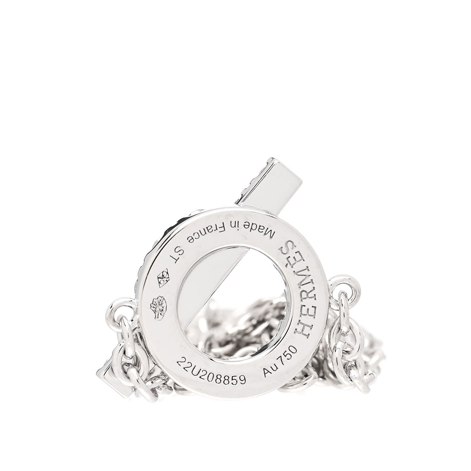Hermes 18K White Gold Diamond Finesse Bracelet ST 3 of 4