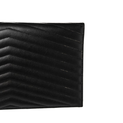 Saint Laurent Calfskin Matelasse Chevron Monogram Uptown Clutch Black 10 of 12