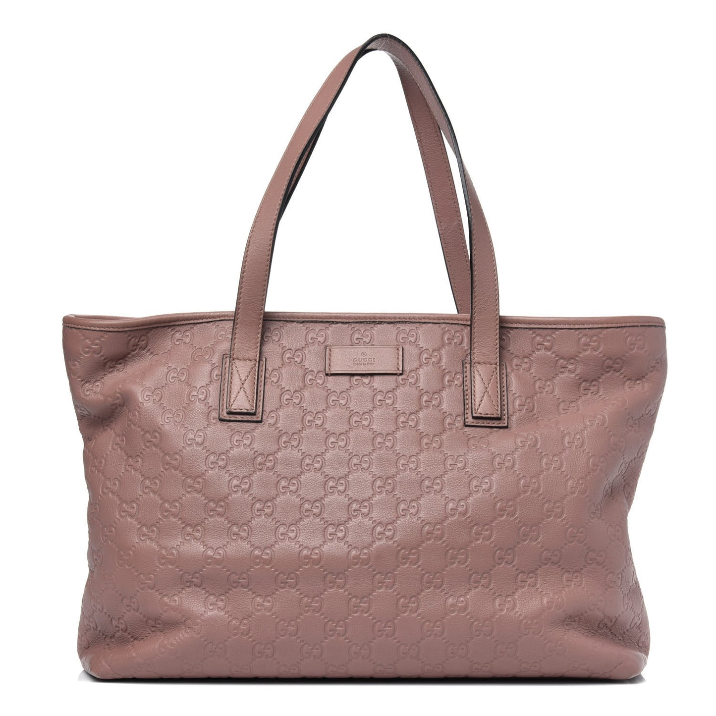 Guccissima Medium Zippered Shopping Tote Rose Beige