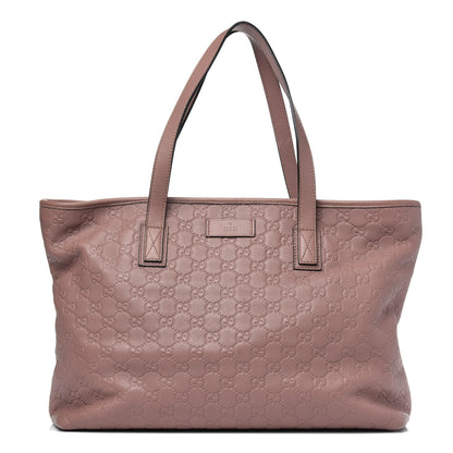 Gucci Guccissima Medium Zippered Shopping Tote Rose Beige 1 of 11