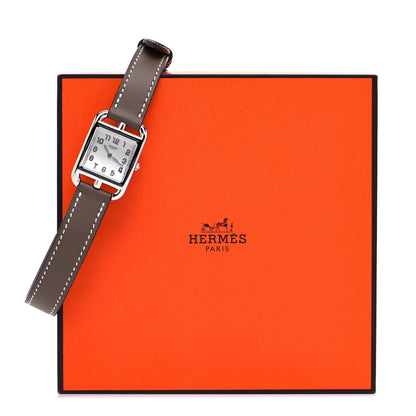 Hermes Stainless Steel Swift 23mm Cape Cod Double Tour Quartz Watch Etoupe 5 of 5