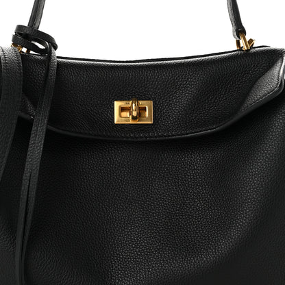 Balenciaga Grained Calfskin Small Rodeo Top Handle Handbag Black 7 of 10