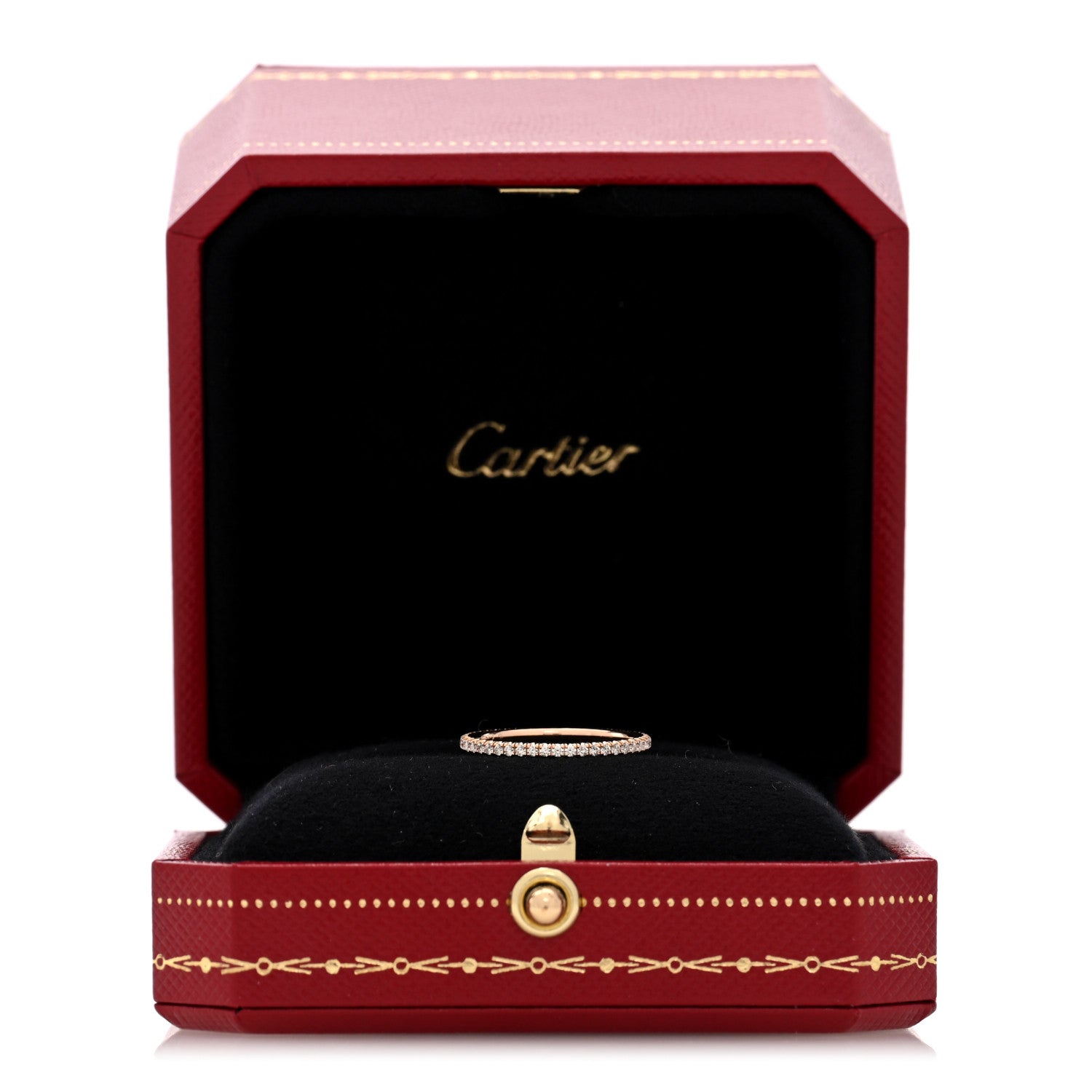 Cartier 18K Pink Gold Diamond 1.5mm Etincelle de Cartier Wedding Band Ring 50 5.25 5 of 5