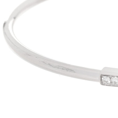 Tiffany 18K White Gold Diamond T Wire Bracelet 4 of 5