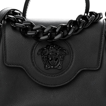 Versace Grained Calfskin Small La Medusa Top Handle Bag Black Lilac 7 of 13