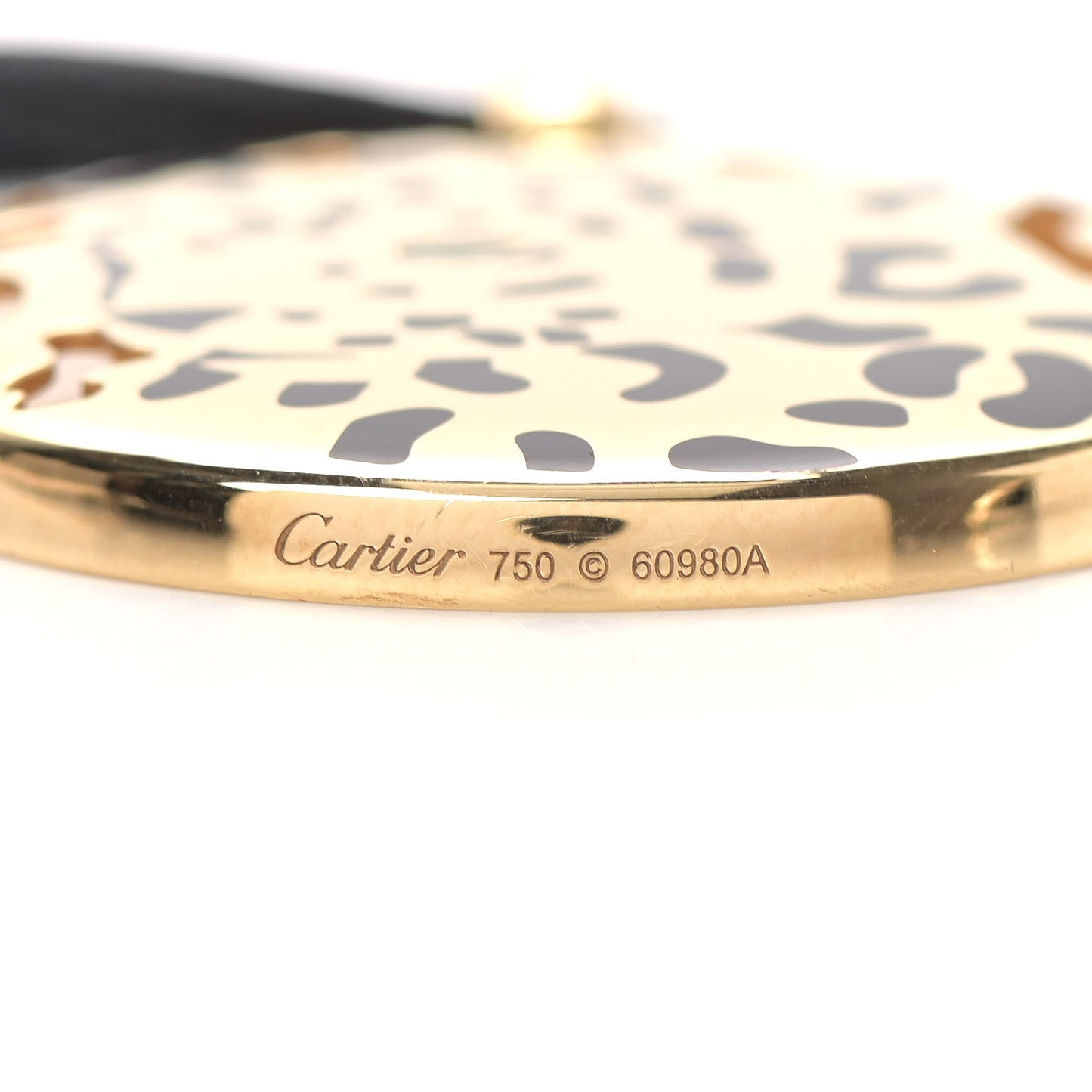 18K Yellow Gold Enamel Tsavorite Panthere De Cartier Pendant Cord Necklace