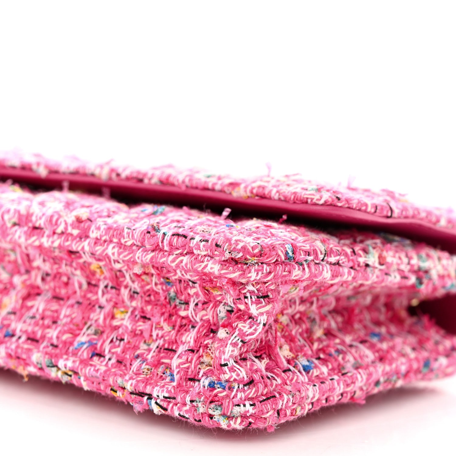Chanel Tweed Quilted Wallet On Chain WOC Pink Blue White 11 of 12