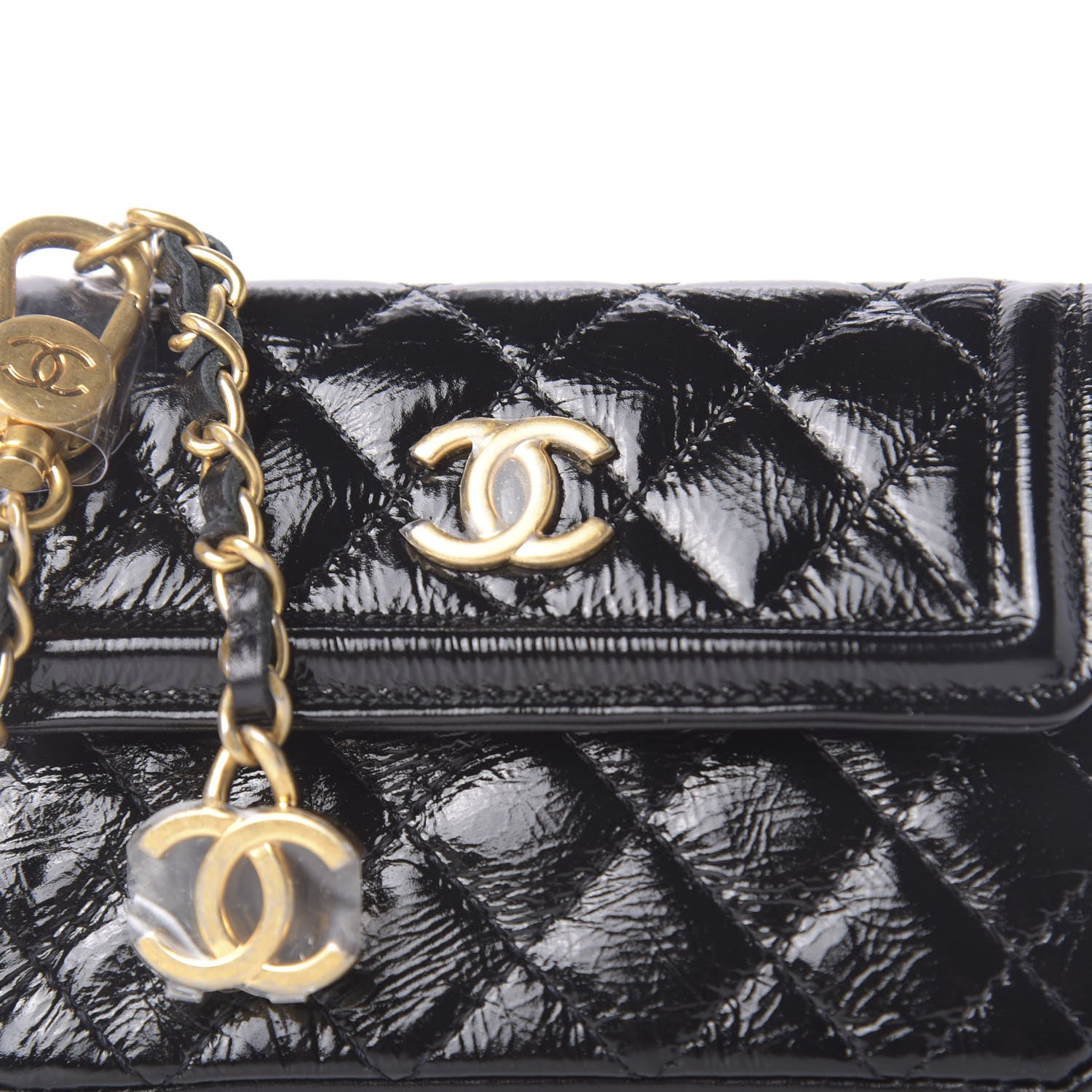 Chanel Shiny Aged Calfskin Quilted Waist Belt Bag Black 12 of 12