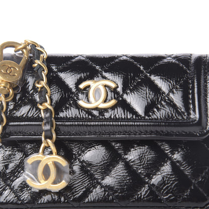 Chanel Shiny Aged Calfskin Quilted Waist Belt Bag Black 12 of 12