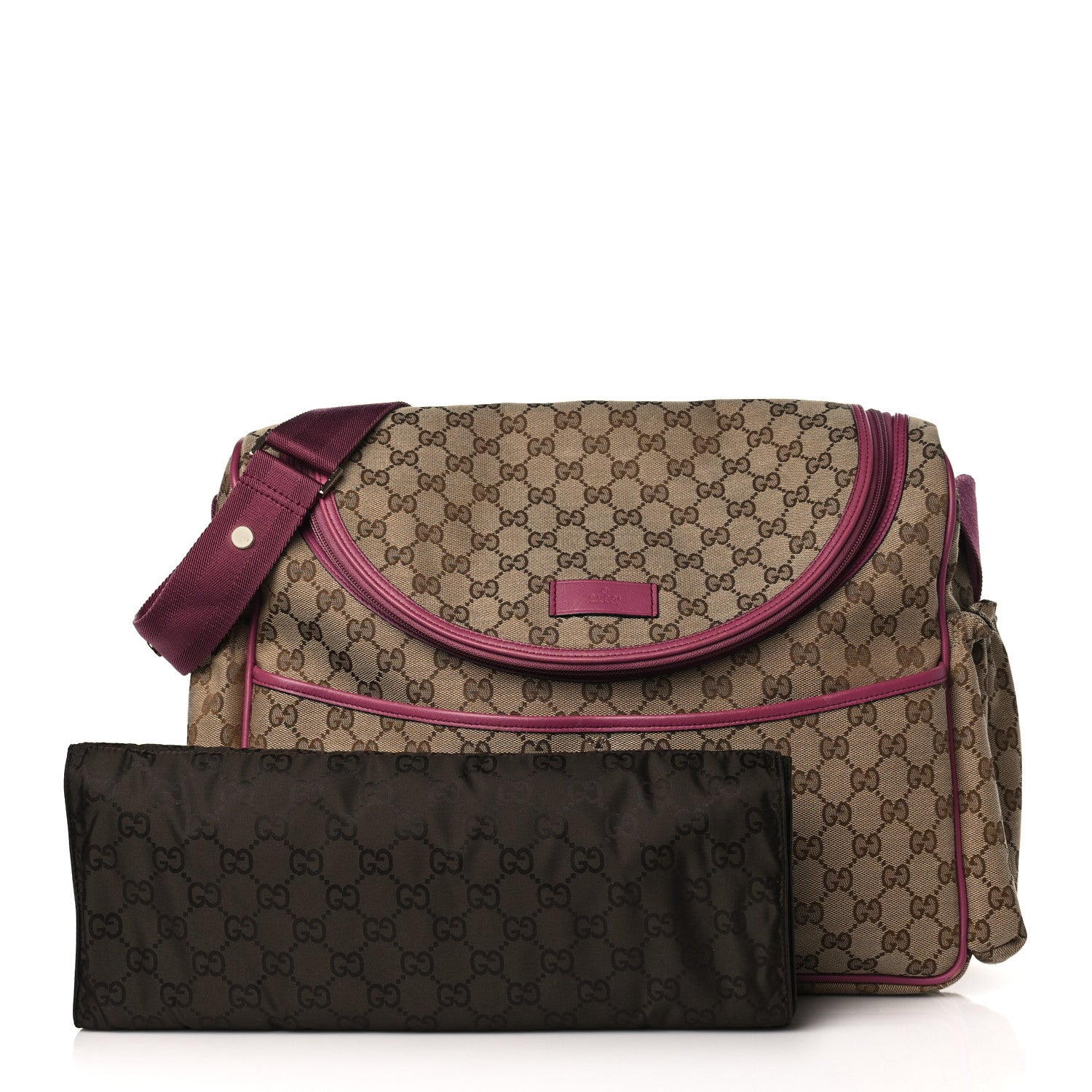 Gucci Monogram Margaux Calfskin Large Diaper Bag Beige Ebony Peonia Flower 1 of 10