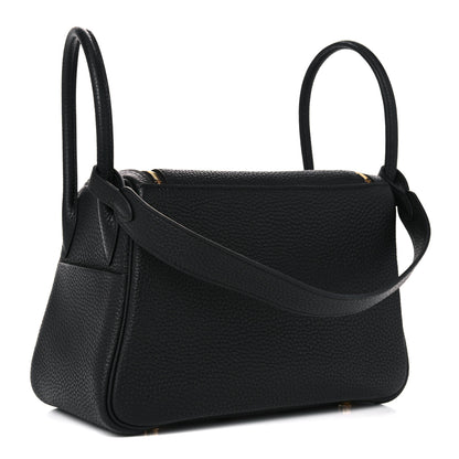 Hermes Taurillon Clemence Lindy 26 Black 3 of 9