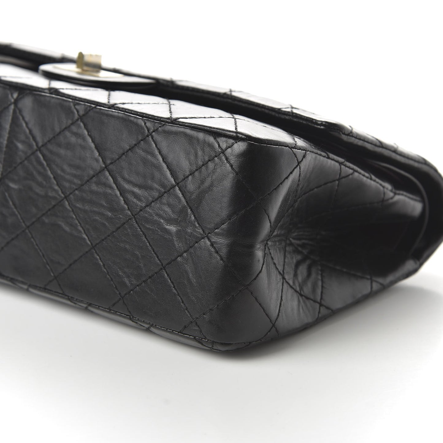 Aged Calfskin Quilted 2.55 Reissue 226 Flap Black