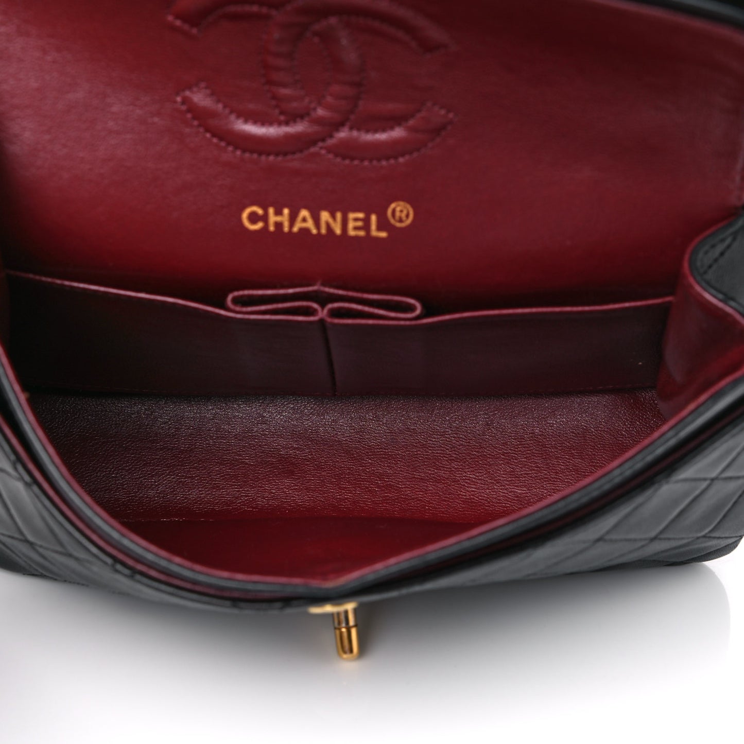 Lambskin Quilted Small Double Flap Black
