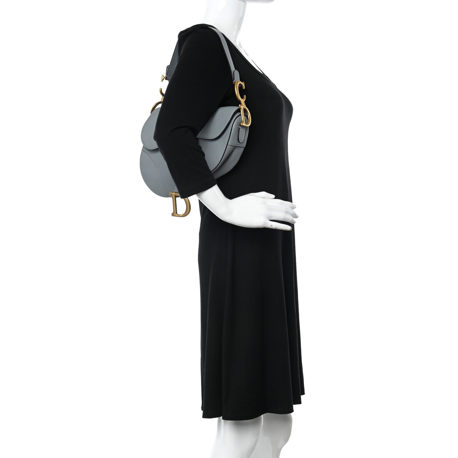 Christian Dior Shiny Goatskin Saddle Bag Cloud Blue 2 of 10