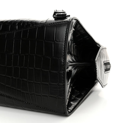 Balenciaga Semi Shiny Calfskin Crocodile Embossed Neo Classic Black Hardware S City Black 10 of 12