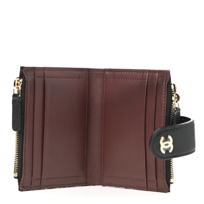 Chanel Caviar Quilted Compact Zipped Pocket Wallet Black 5 of 9