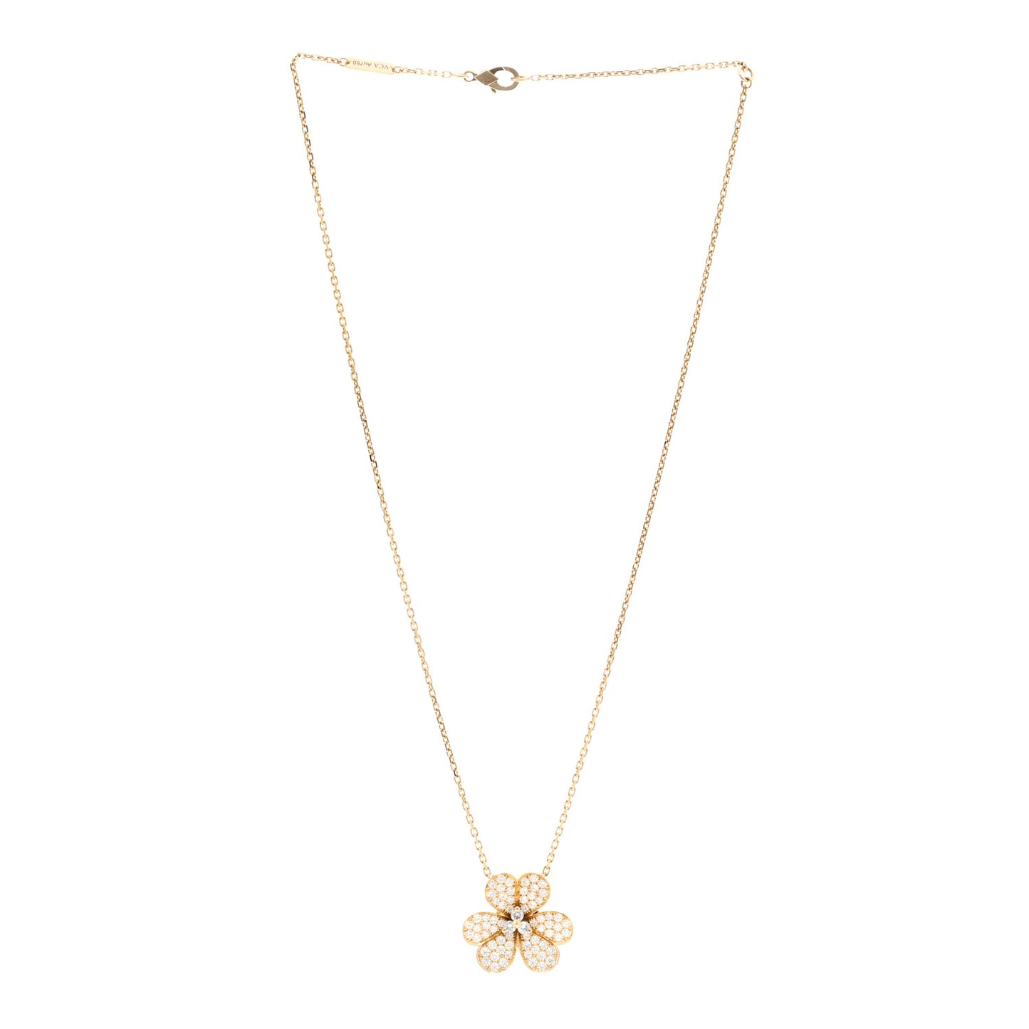 18K Yellow Gold Diamond Large Frivole Pendant Pave Necklace