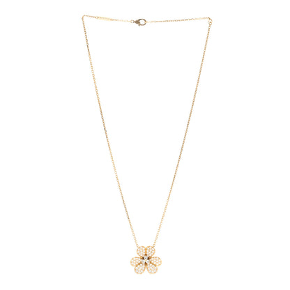 Van Cleef & Arpels 18K Yellow Gold Diamond Large Frivole Pendant Pave Necklace 3 of 5