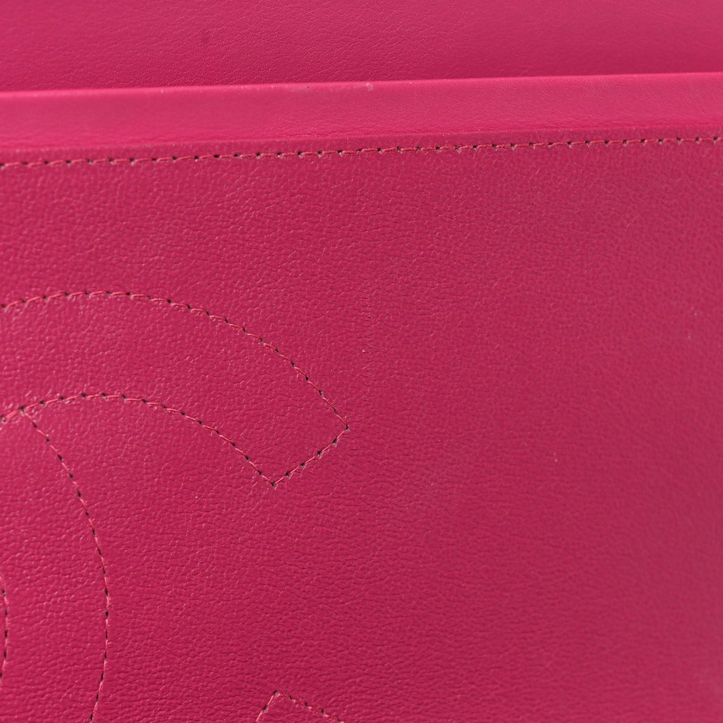 Patent Quilted Jumbo Double Flap Fuchsia