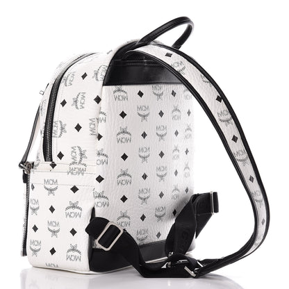 MCM Visetos Studded Small Dual Stark Backpack White 4 of 13